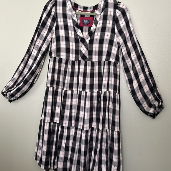 Anthropologie Maeve Amber Plaid Tiered Dress - Picture 6 of 11